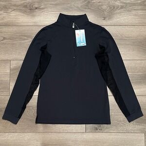 EIS Cool Sun Shirt Long Sleeve 1/4 Zip Black‎ Equestrian Shirt Size XS
